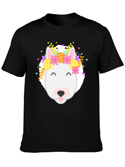 Dog with Floral Crown Graphic Tee