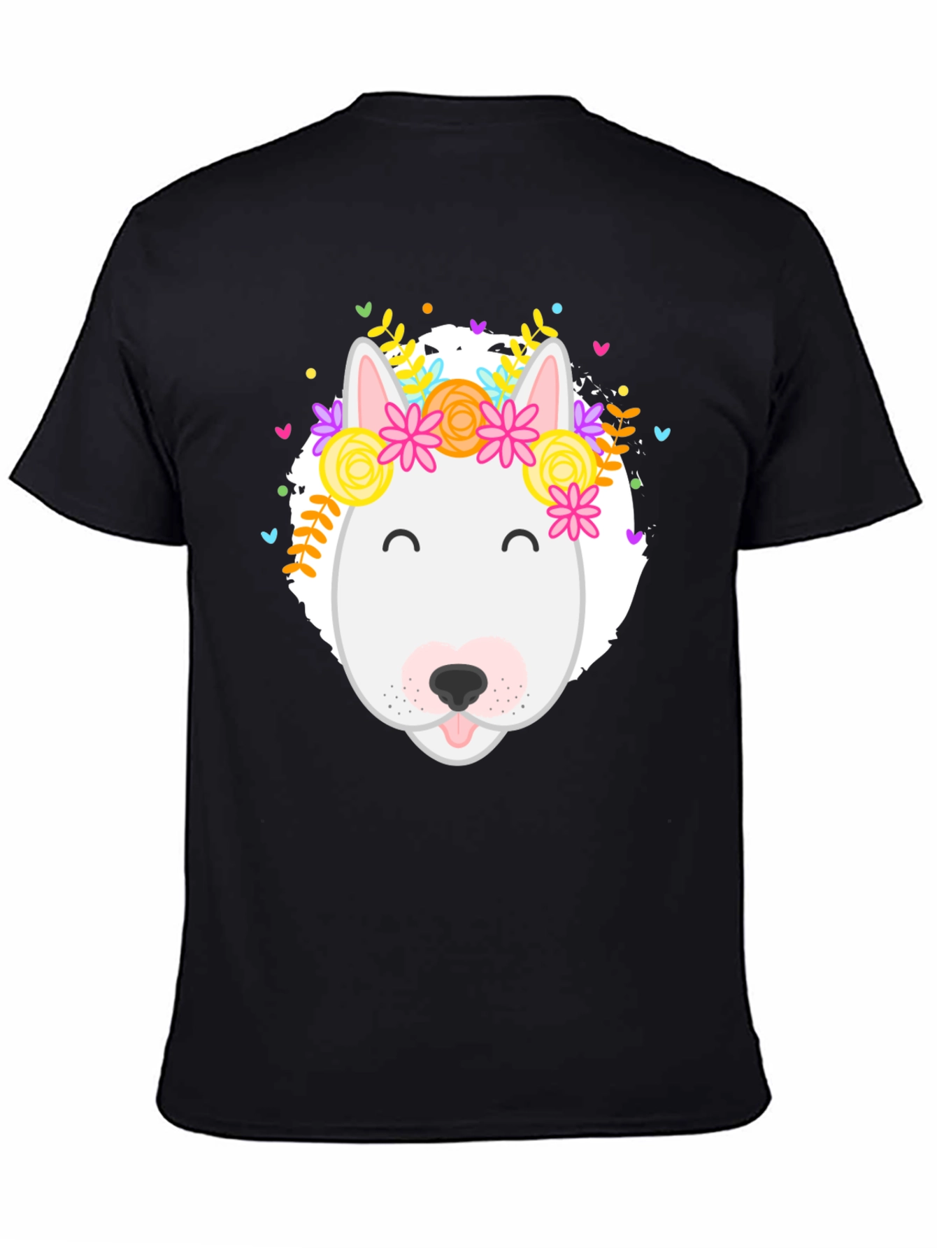 Dog with Floral Crown Graphic Tee