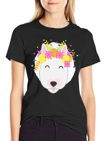 Dog with Floral Crown Graphic Tee