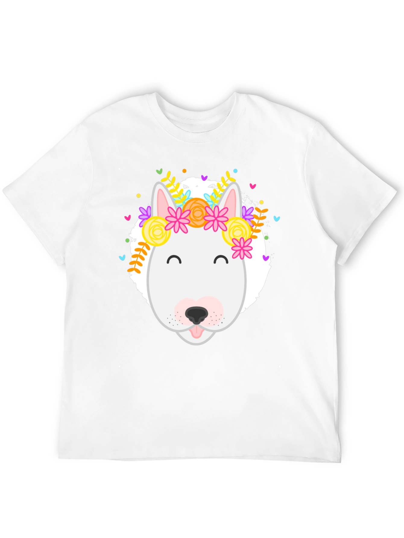 Dog with Floral Crown Graphic Tee