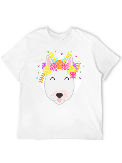 Dog with Floral Crown Graphic Tee