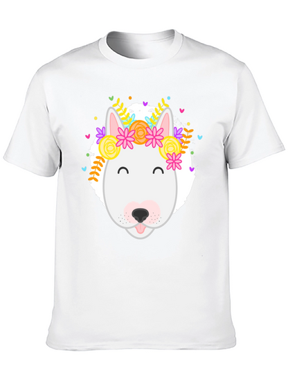 Dog with Floral Crown Graphic Tee