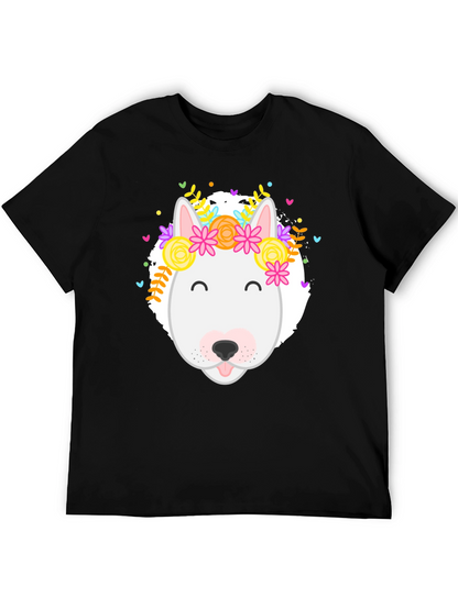 Dog with Floral Crown Graphic Tee