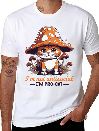 Mushroom Cat Graphic Tee - Im Pro-Cat