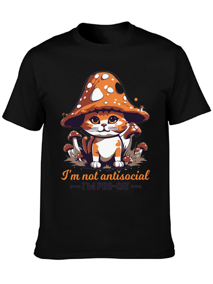 Mushroom Cat Graphic Tee - Im Pro-Cat