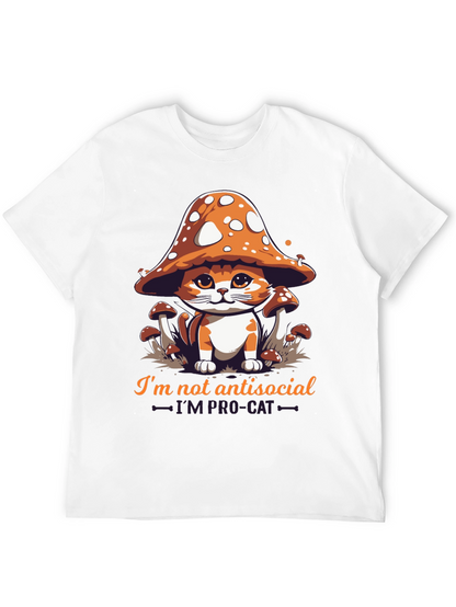 Mushroom Cat Graphic Tee - Im Pro-Cat