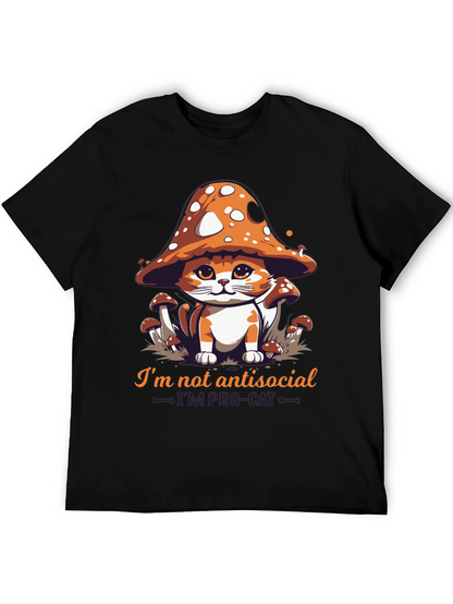 Mushroom Cat Graphic Tee - Im Pro-Cat