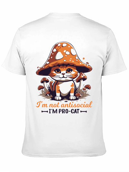 Mushroom Cat Graphic Tee - Im Pro-Cat