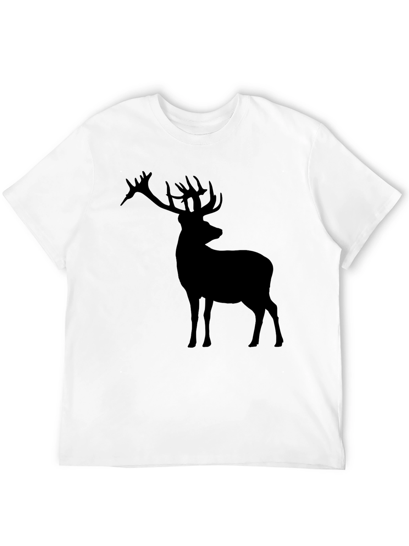 Deer Silhouette Graphic Tee - Black Casual Shirt