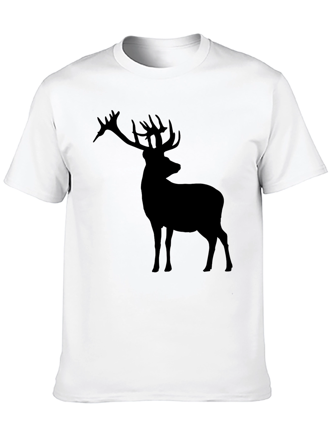 Deer Silhouette Graphic Tee - Black Casual Shirt