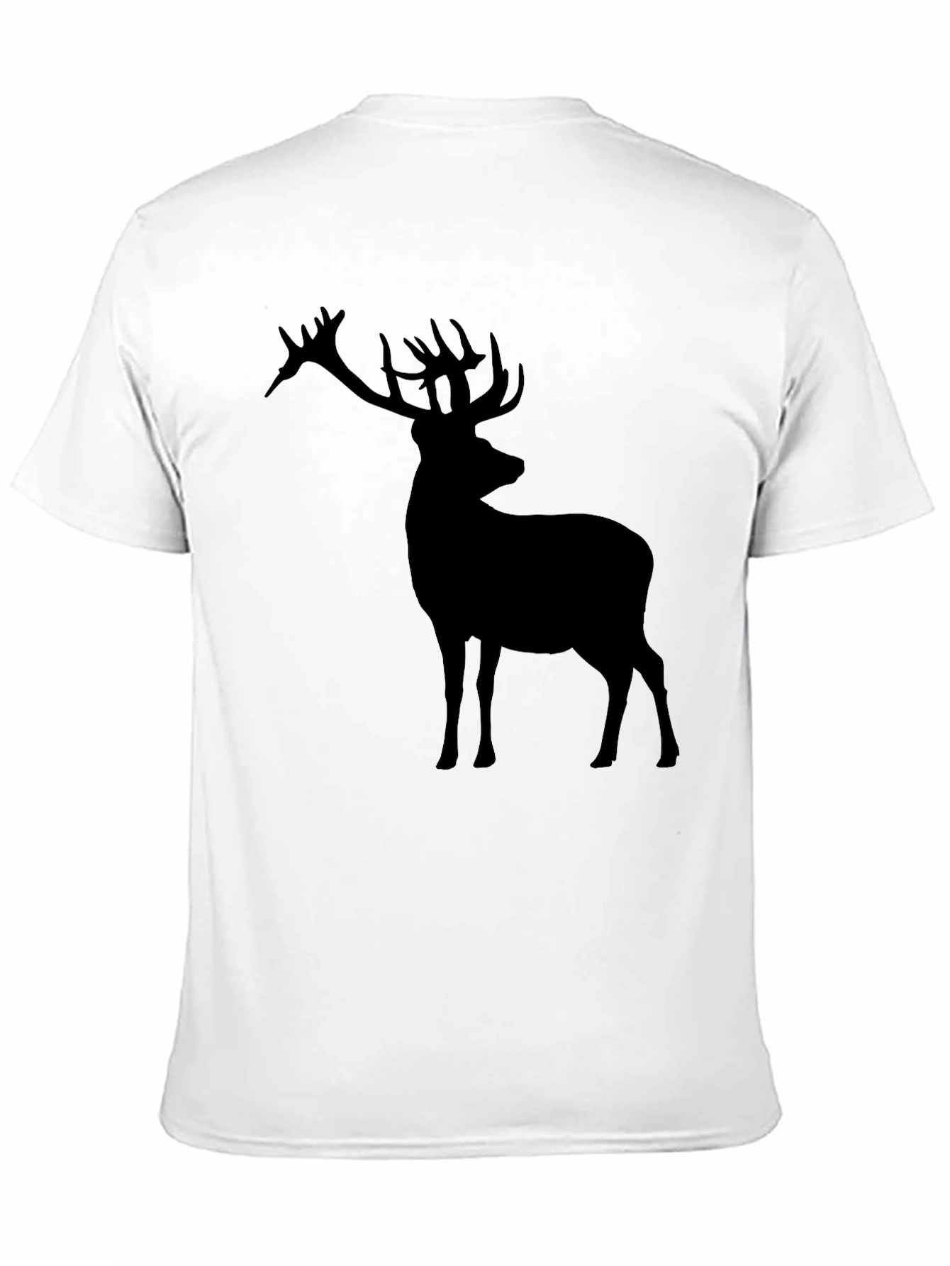 Deer Silhouette Graphic Tee - Black Casual Shirt