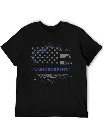 Back The Blue T-Shirt Patriotic Flag Design