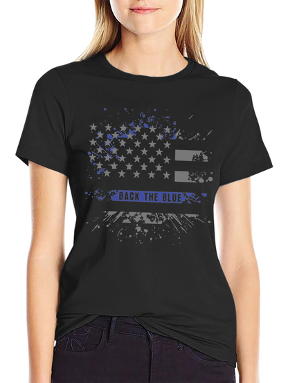 Back The Blue T-Shirt Patriotic Flag Design