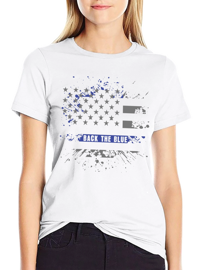 Back The Blue T-Shirt Patriotic Flag Design