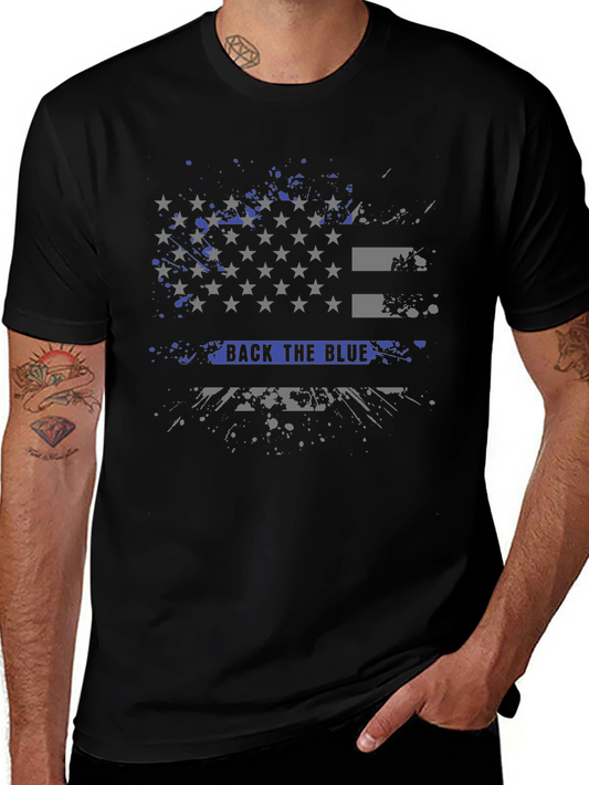 Back The Blue T-Shirt Patriotic Flag Design