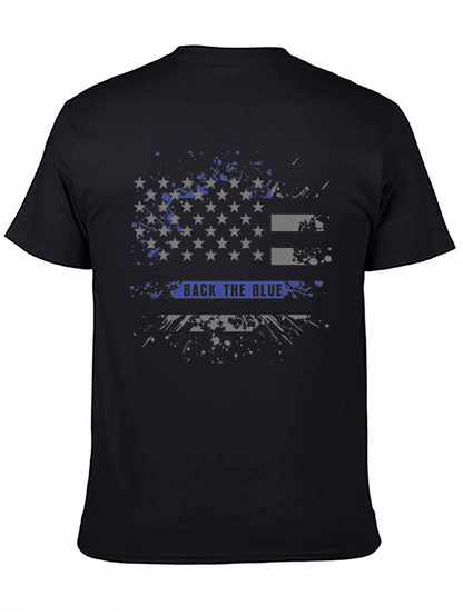 Back The Blue T-Shirt Patriotic Flag Design