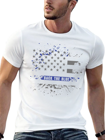 Back The Blue T-Shirt Patriotic Flag Design