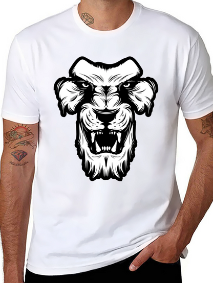 Black T-Shirt with Lion Graphic