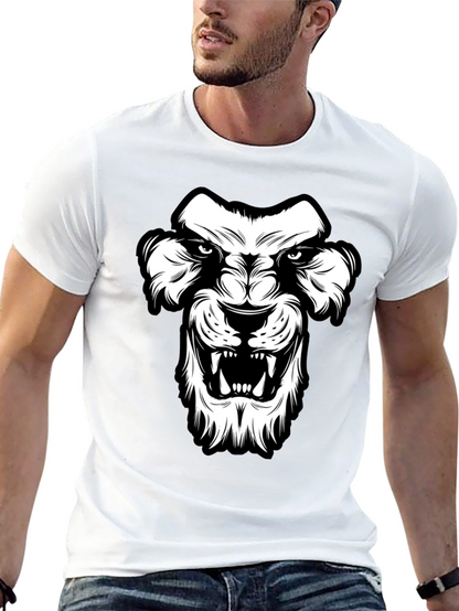 Black T-Shirt with Lion Graphic