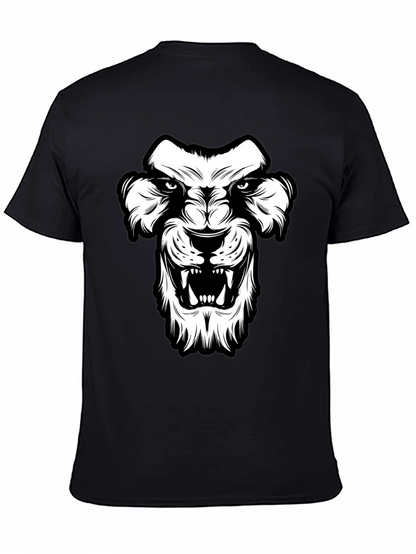Black T-Shirt with Lion Graphic