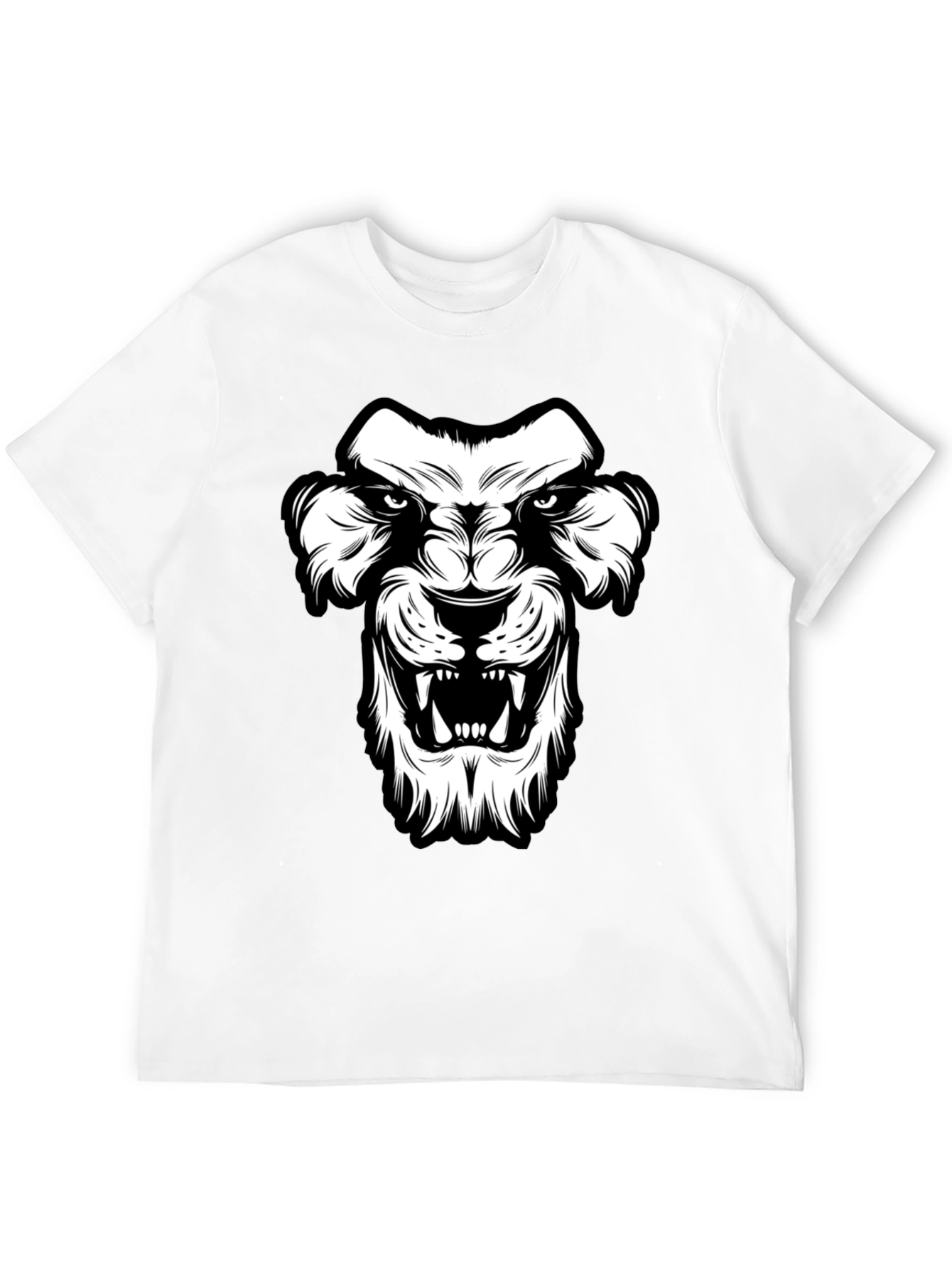 Black T-Shirt with Lion Graphic