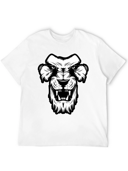 Black T-Shirt with Lion Graphic