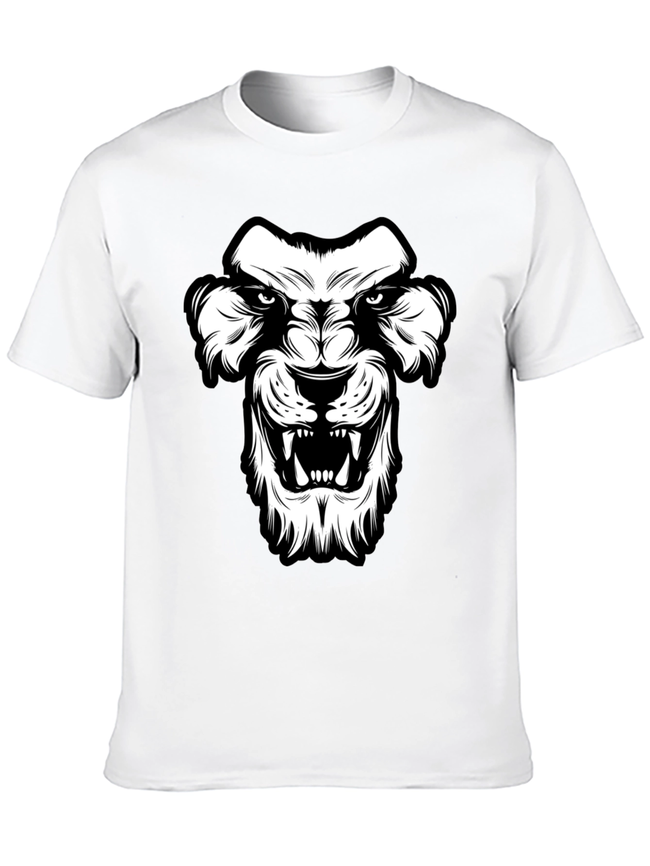 Black T-Shirt with Lion Graphic
