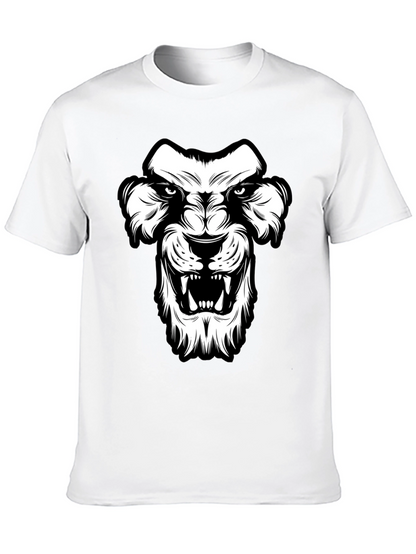 Black T-Shirt with Lion Graphic