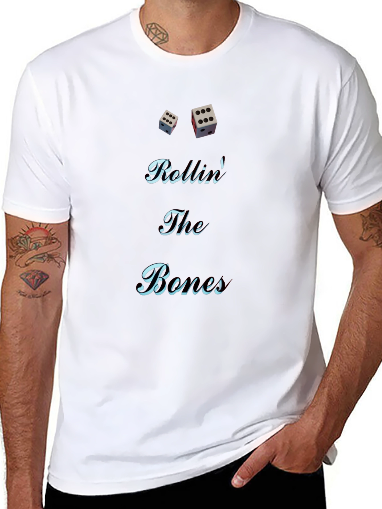 Rolling The Bones Graphic Tee - Black Cotton Blend