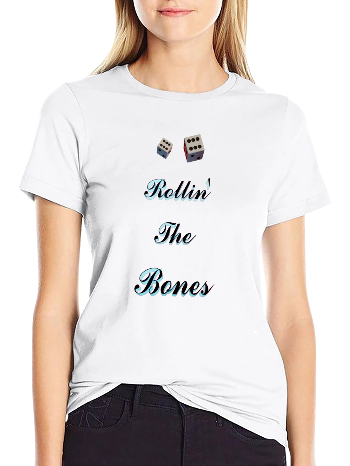 Rolling The Bones Graphic Tee - Black Cotton Blend