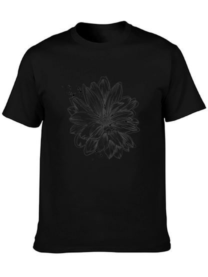 Black Flower Graphic Tee - Stylish Mens Casual Wear