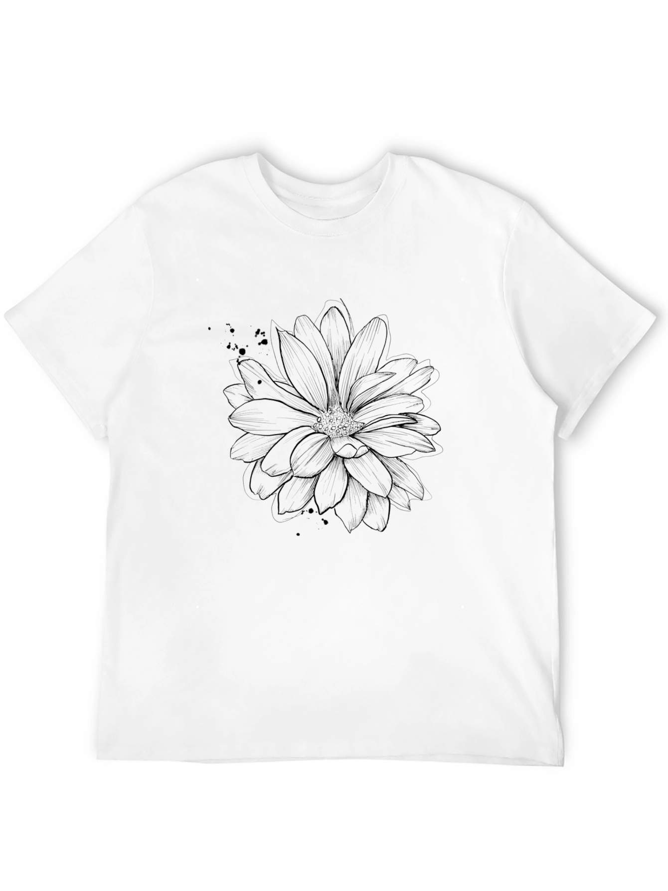 Black Flower Graphic Tee - Stylish Mens Casual Wear