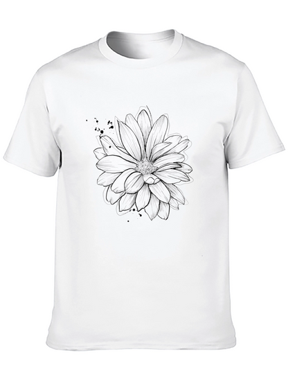 Black Flower Graphic Tee - Stylish Mens Casual Wear