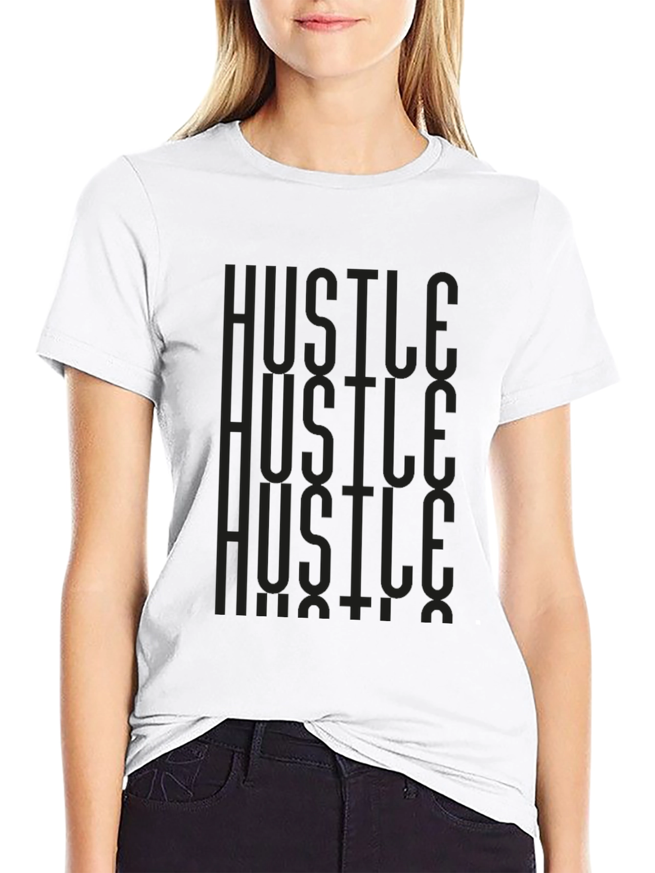 Hustle Graphic Print Tee - Mens Black T-Shirt