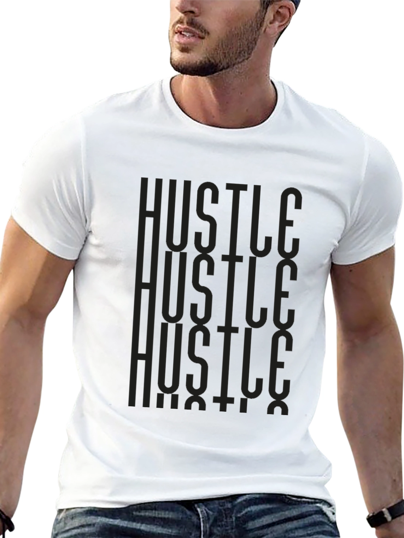 Hustle Graphic Print Tee - Mens Black T-Shirt