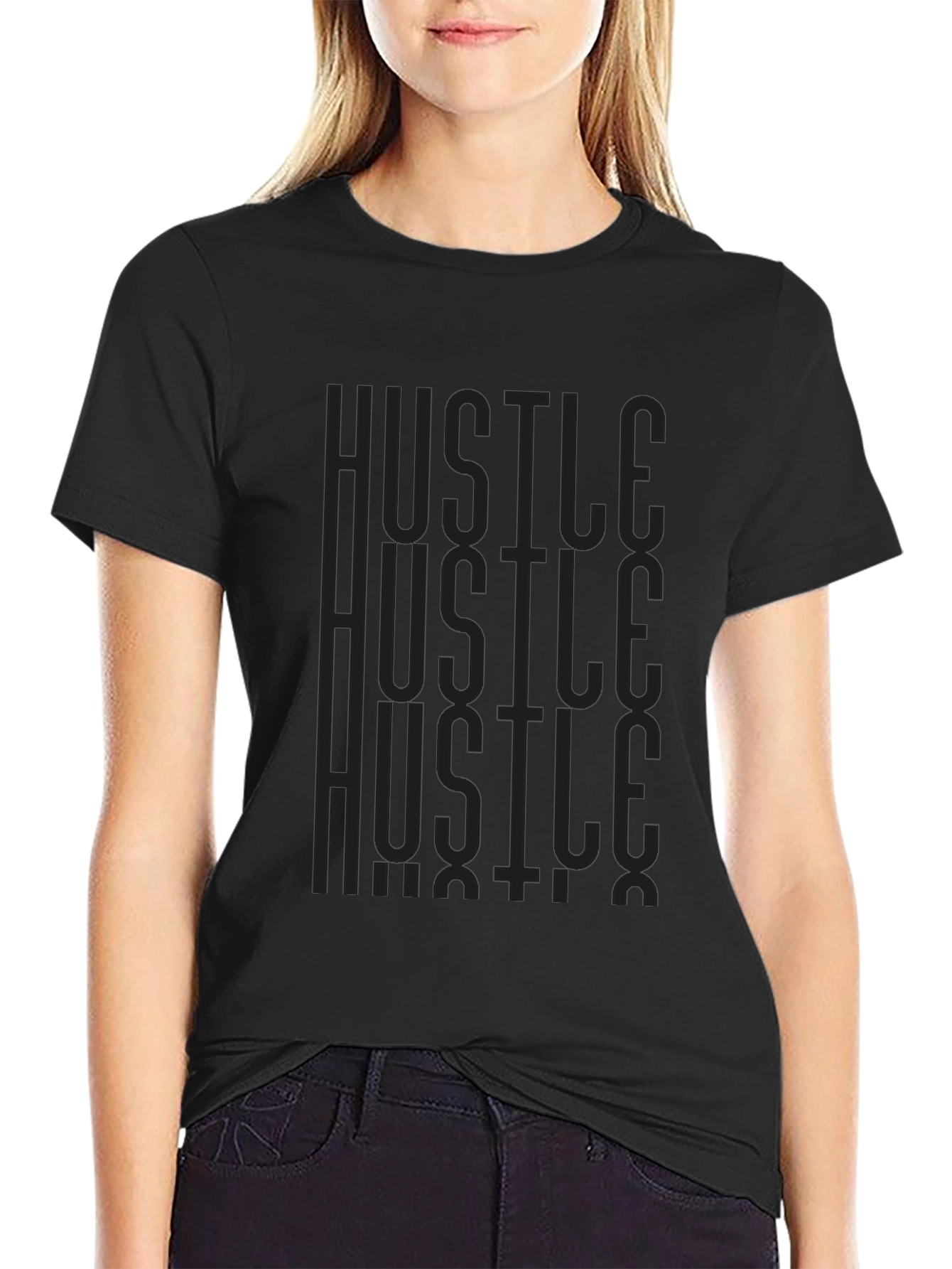 Hustle Graphic Print Tee - Mens Black T-Shirt