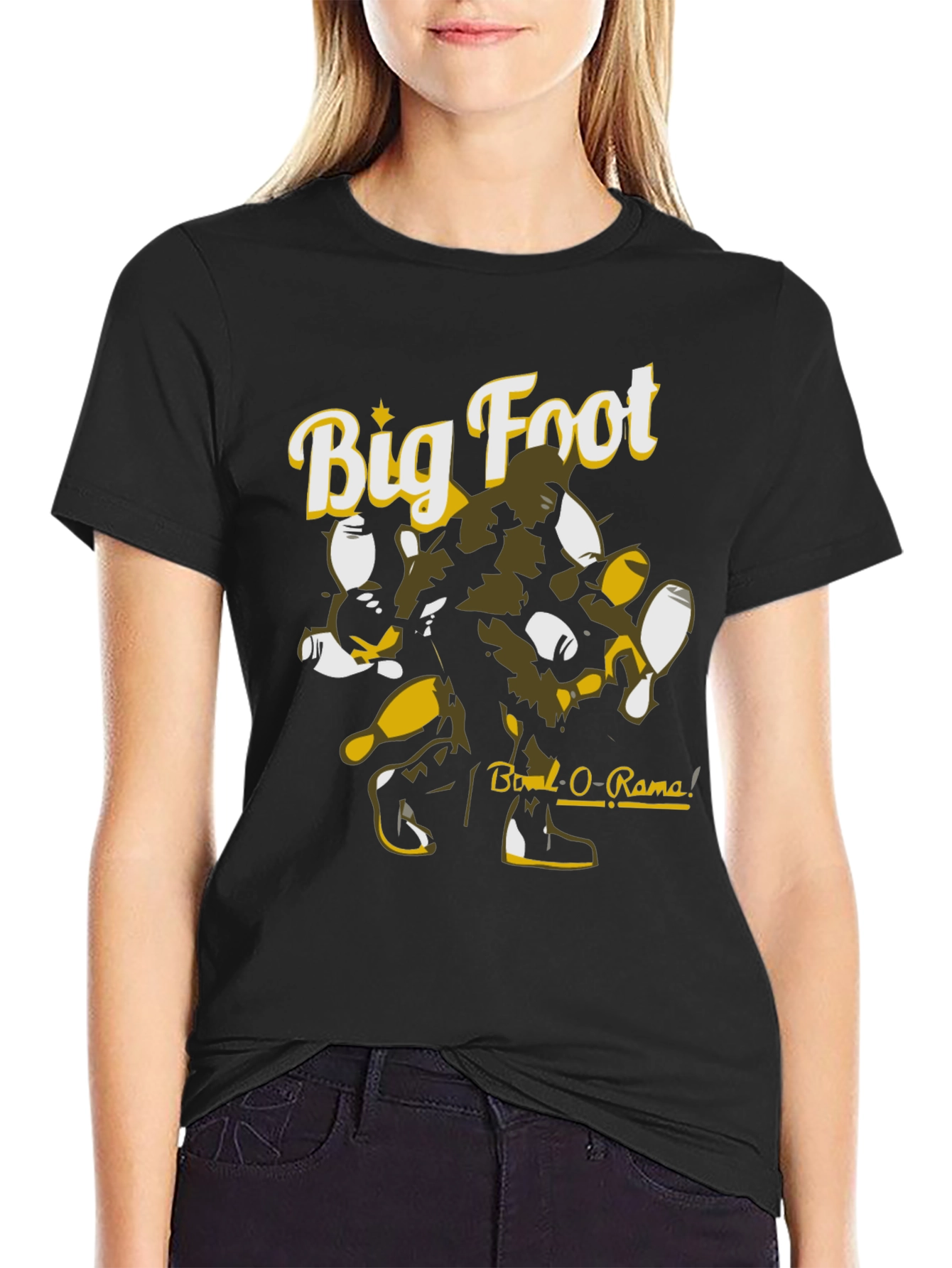 Big Foot Bowl-O-Rama Black Graphic Tee