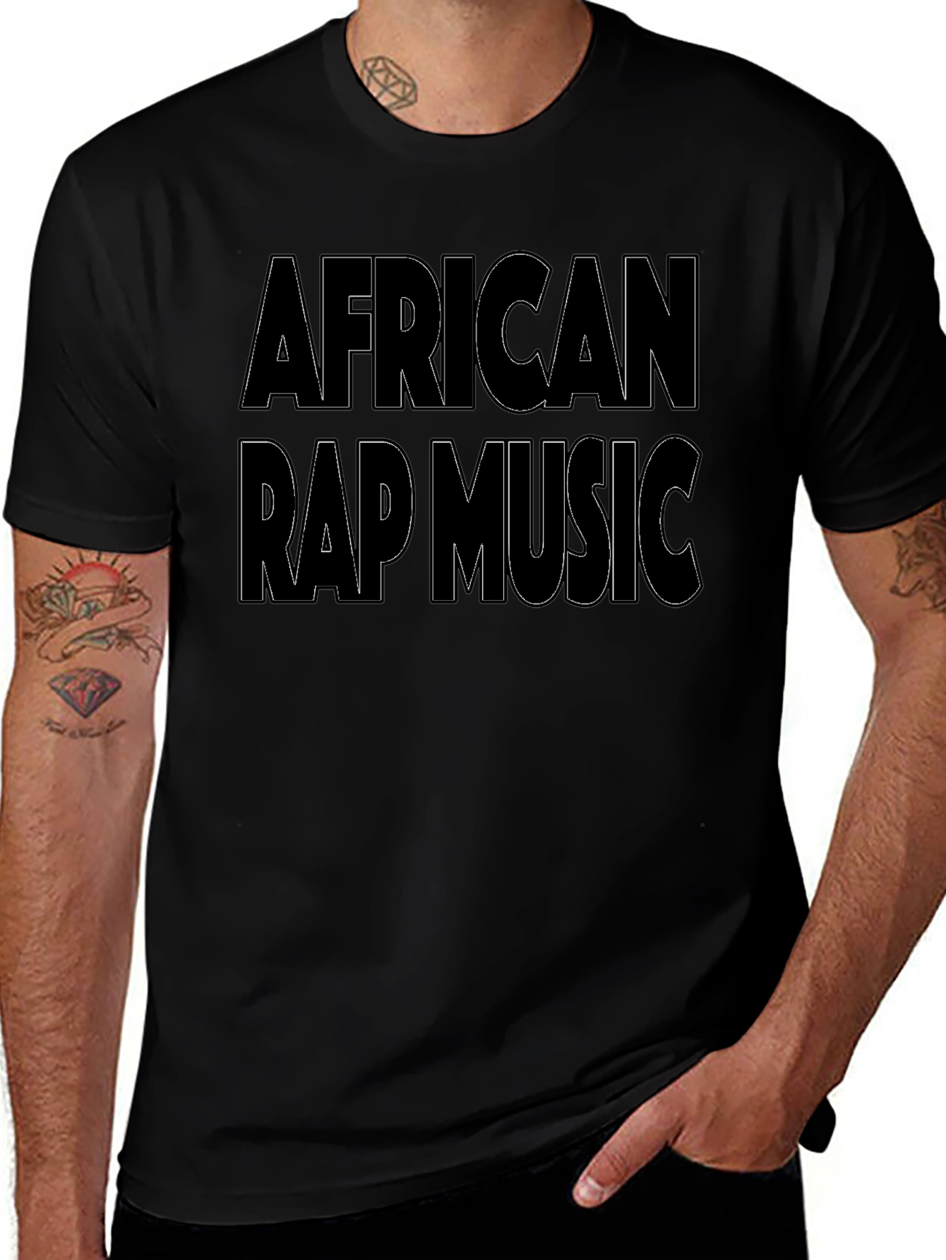 African Rap Music T-Shirt - Black Graphic Tee