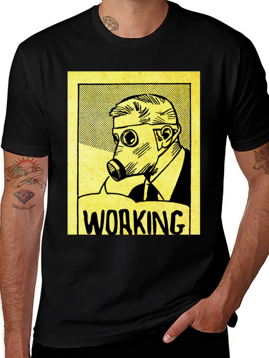 Working Man Gas Mask Graphic Tee - Black