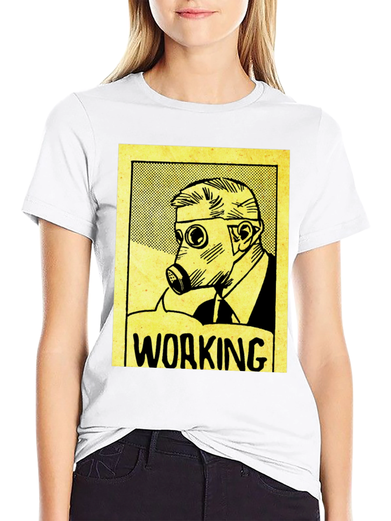 Working Man Gas Mask Graphic Tee - Black