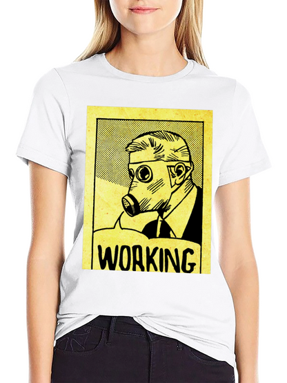 Working Man Gas Mask Graphic Tee - Black