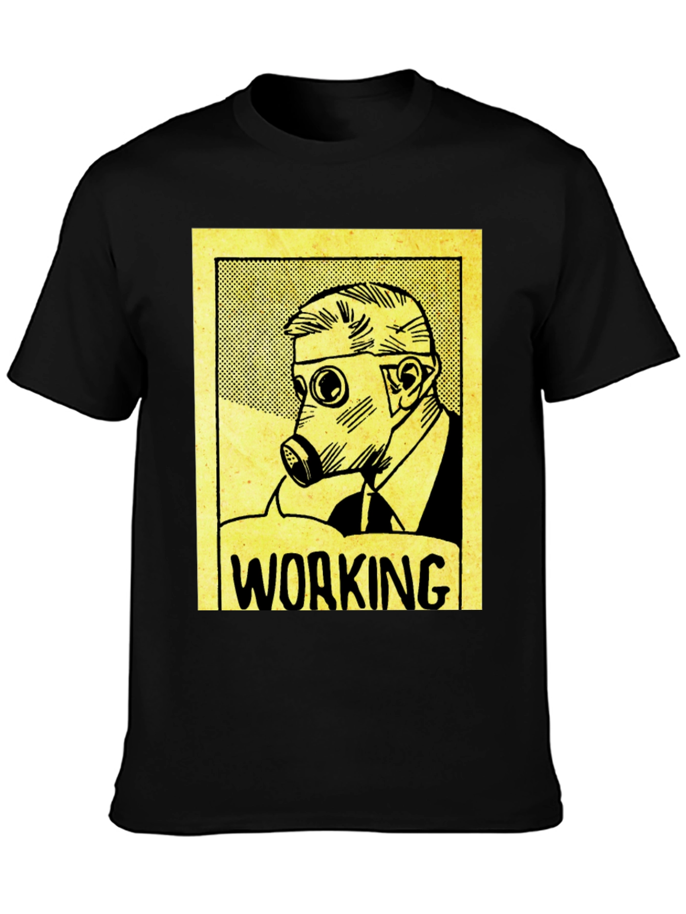 Working Man Gas Mask Graphic Tee - Black