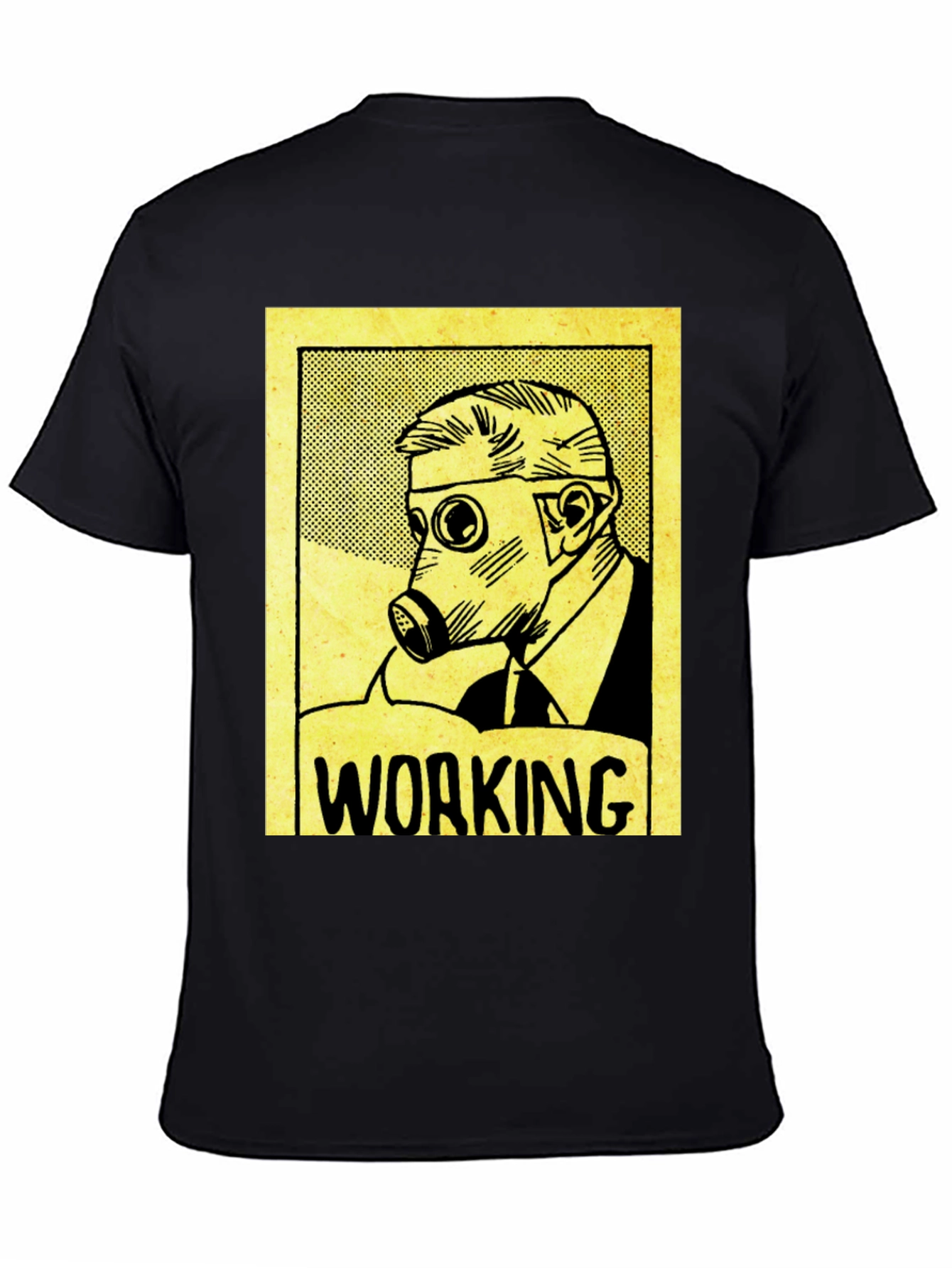 Working Man Gas Mask Graphic Tee - Black
