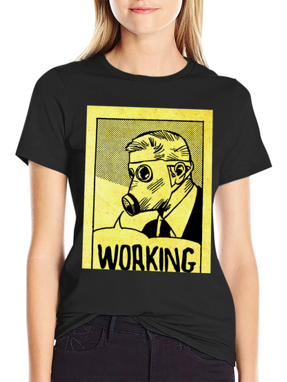 Working Man Gas Mask Graphic Tee - Black