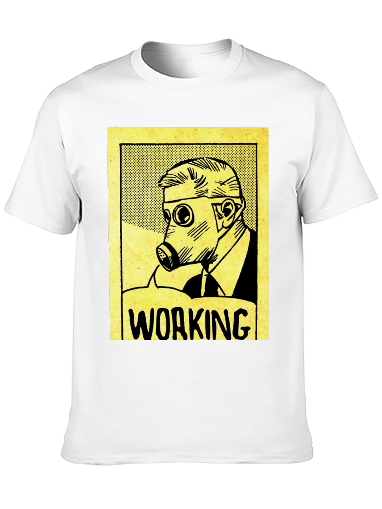 Working Man Gas Mask Graphic Tee - Black