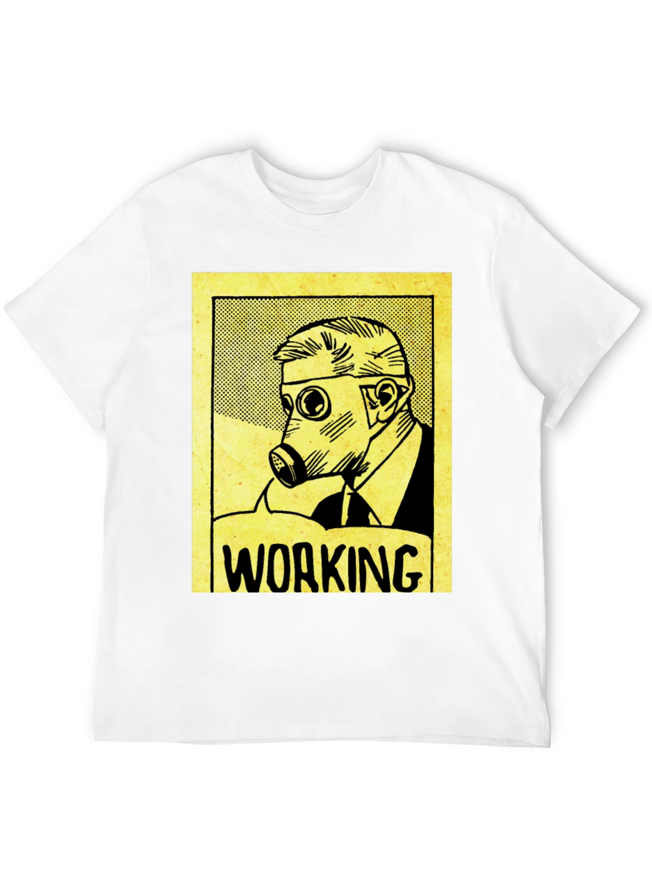 Working Man Gas Mask Graphic Tee - Black