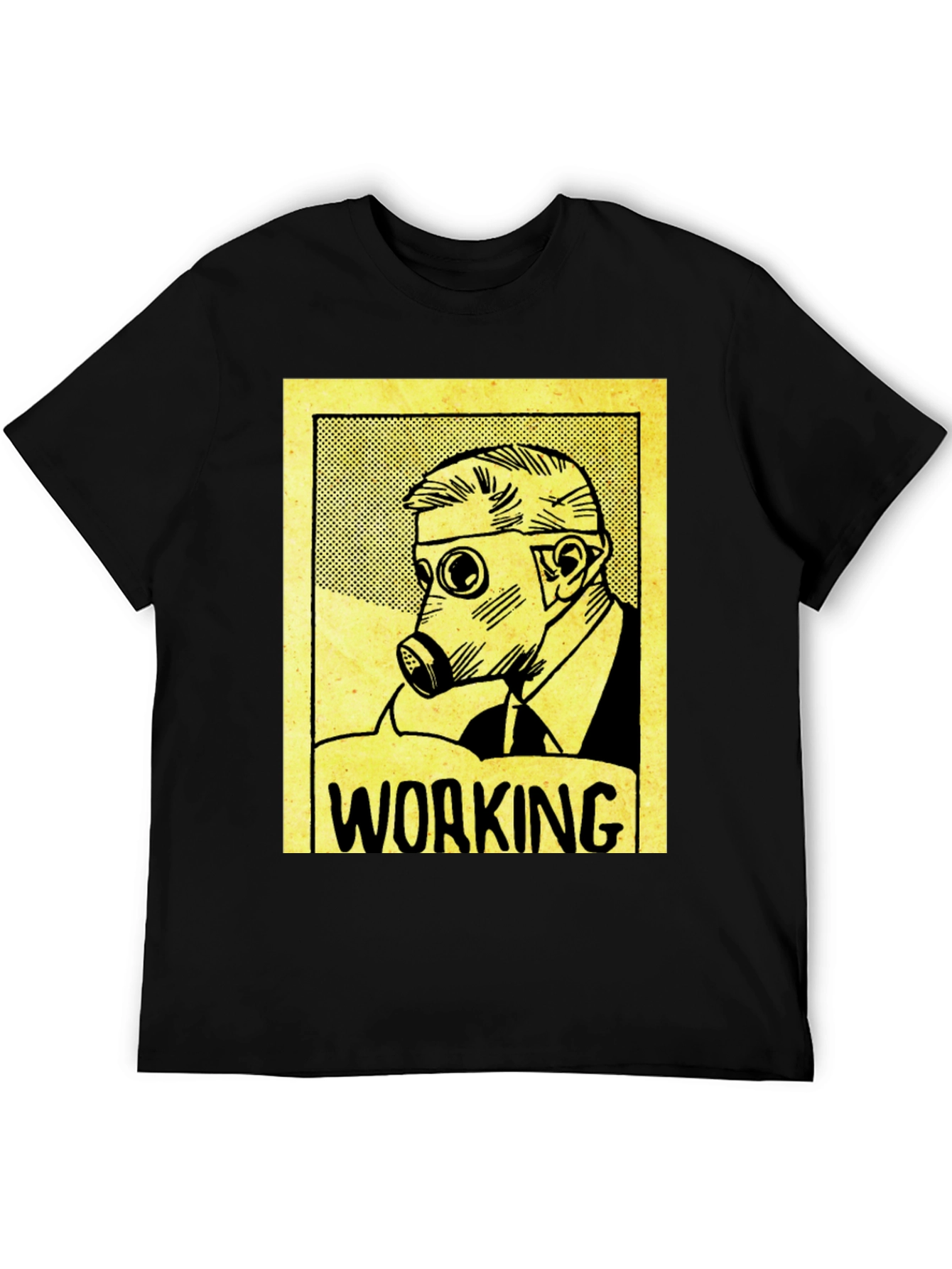 Working Man Gas Mask Graphic Tee - Black
