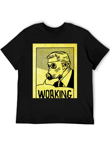 Working Man Gas Mask Graphic Tee - Black