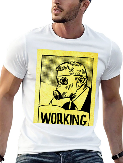 Working Man Gas Mask Graphic Tee - Black