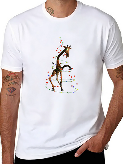 Giraffe Christmas Light T-Shirt
